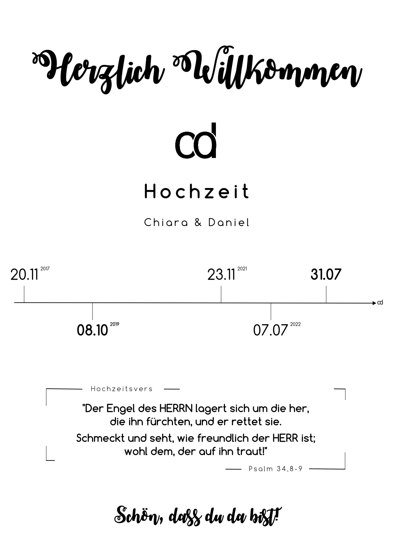 Hochzeit CDB - Tagesablauf Fächer - Frontseite